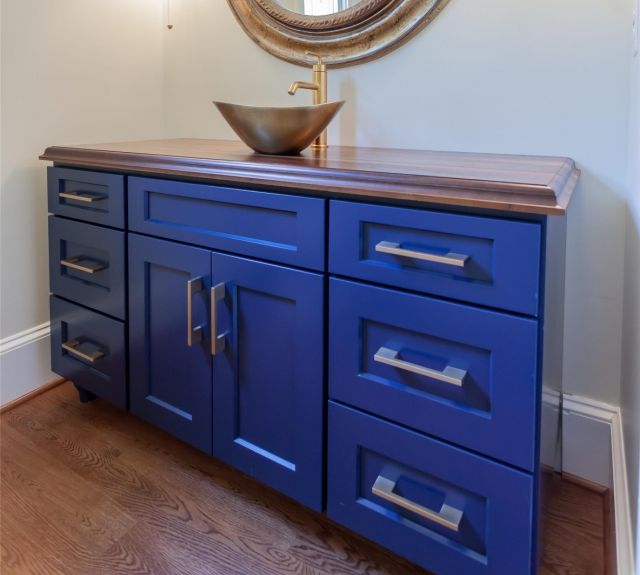 Custom blue cabinets